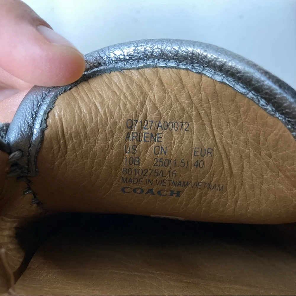 Coach Silver Leather Arlene Driving Moccasin - Picture 14 of 16